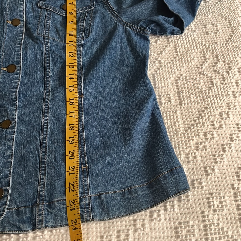 Women’s Croft and Barrow Jean Jacket SZ L - Picture 6 of 9